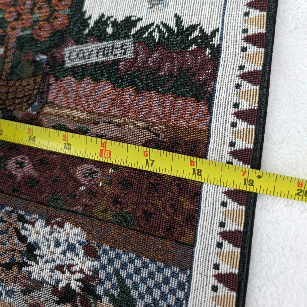 Woven Vintage Tapestry Farmers Market Placemats Set of 3 Fruit Vegetable 13x19